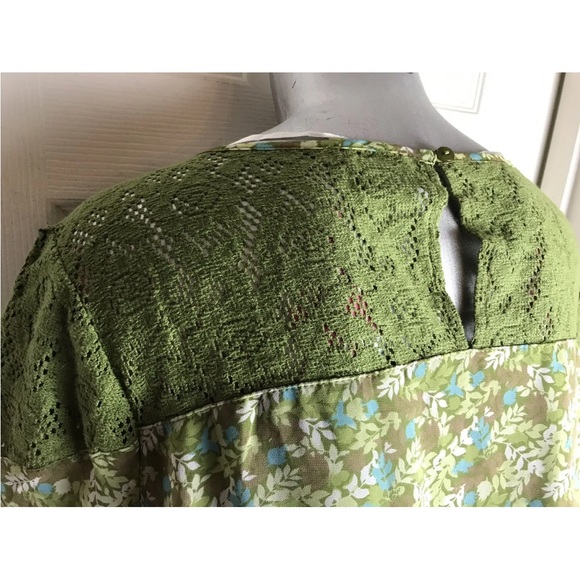 NEW CHARMING CHARLIE Women's ELASTIC WAIST BOHO GREEN FLORAL DRESS-SIZE XL . - Picture 6 of 12